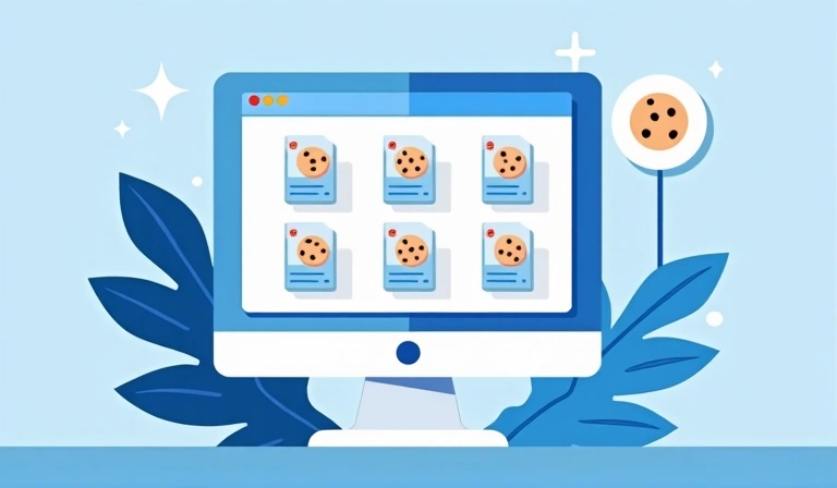 Illustration von Cookies auf einem Computer